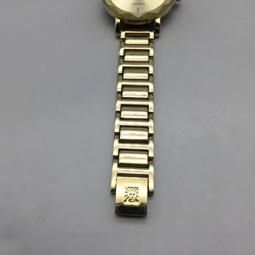 Anne Klein Diamond Accent Womens Watch 32mm Gold Tone AK/1328 New Battery 6.25